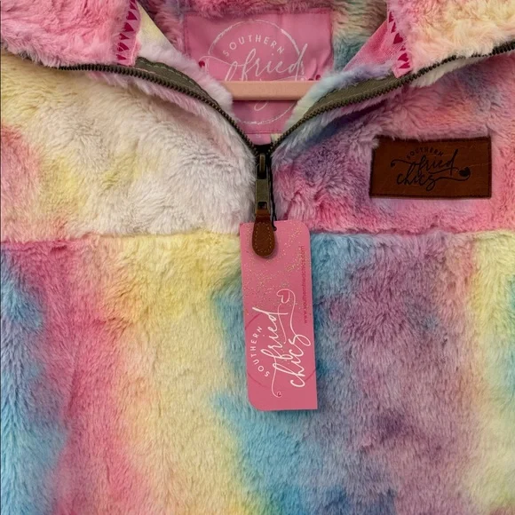 NWT Southern Fried Chicks Colorful Women's Teddy Jacket - Picture 4 of 7